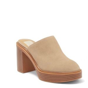 DOLCE VITA CATRIN MULE PLATFORM PRALINE SUEDE WMEN 10 NEW